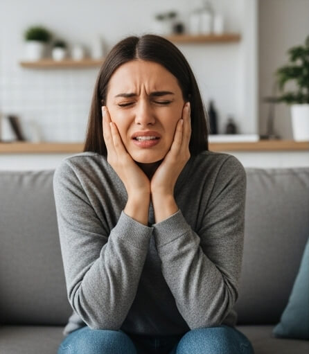 Women image in tooth pain - Emergency dentist Basildon